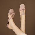 French T-Strap Bowknot Open-Toe Half Slippers Women Sweet Outdoor Backless Sandals Fashion Match