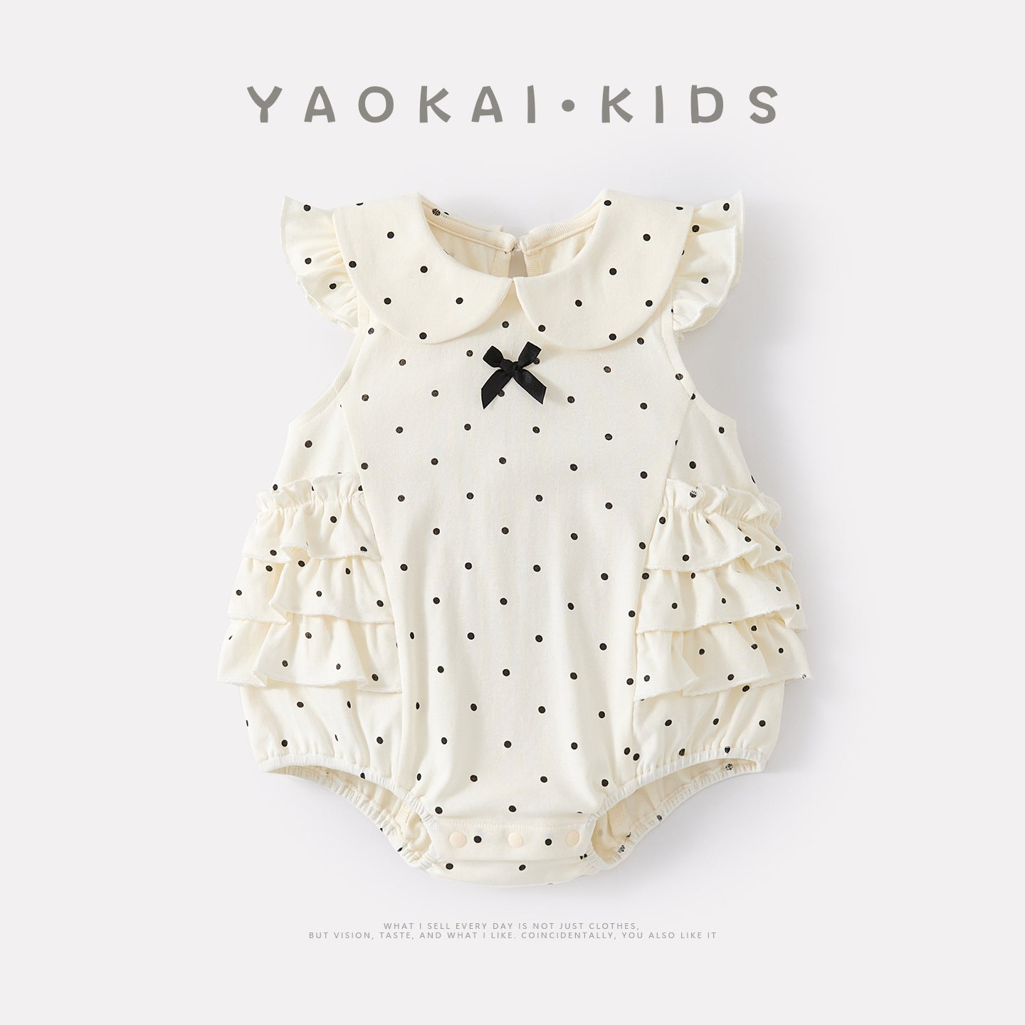 Dot Peter Pan Collar Sleeveless Romper, Baby Girl Summer Lightweight Sweet Casual Knit Onesie