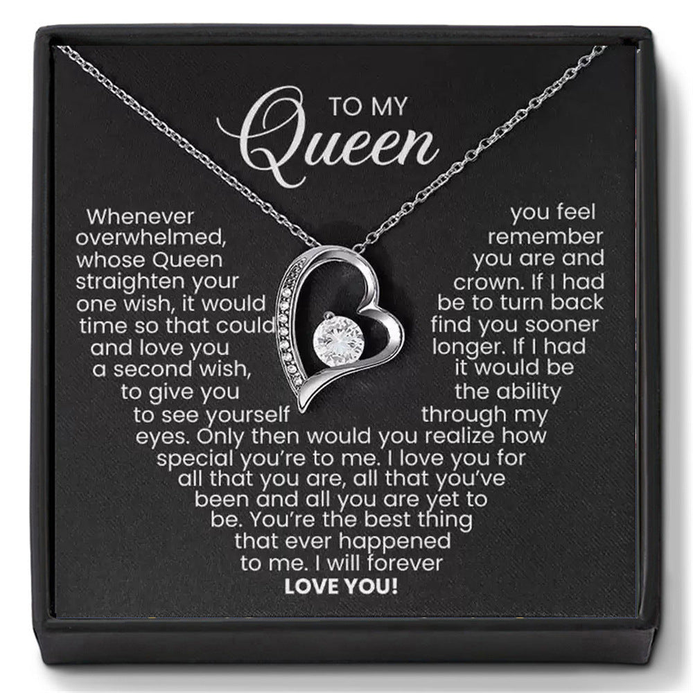 Hollow out heart-shaped necklace gift box for women