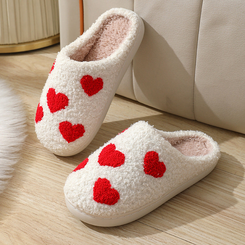 Winter Cute Cartoon Smile Flannel Slippers Wholesale Home Fuzzy Slippers