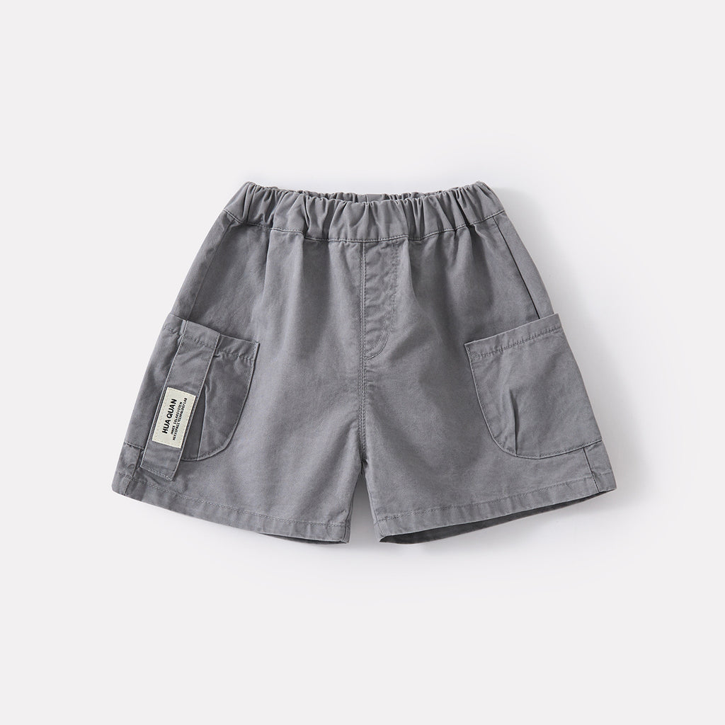 Knit Vest and Lightweight Cotton Shorts Two-Piece Set for Babies and Toddlers Summer Casual Wear