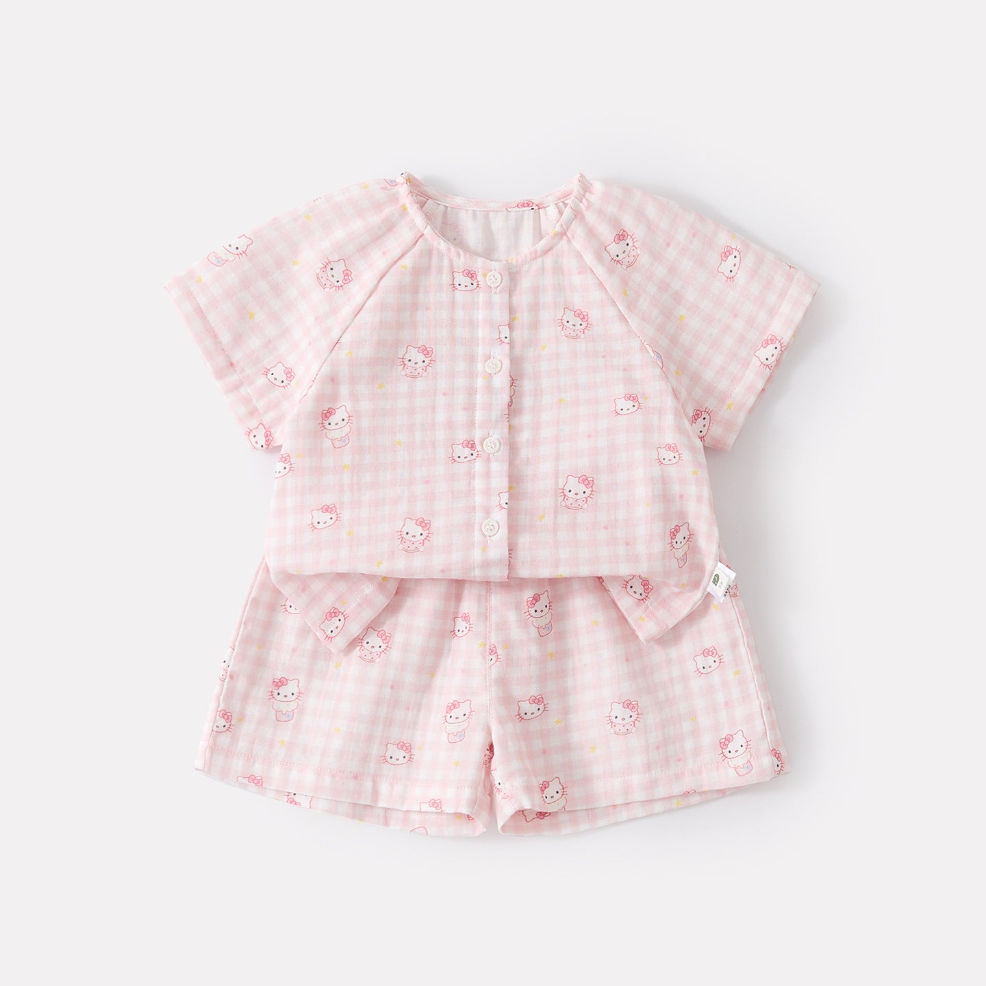 Baby Cute Cartoon Print Short Sleeve Casual Shorts Home Wear Two-Piece Set