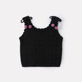 Bow Knit Vest and Mesh Skirt Two-Piece Set for Baby Girls Casual Cool Style