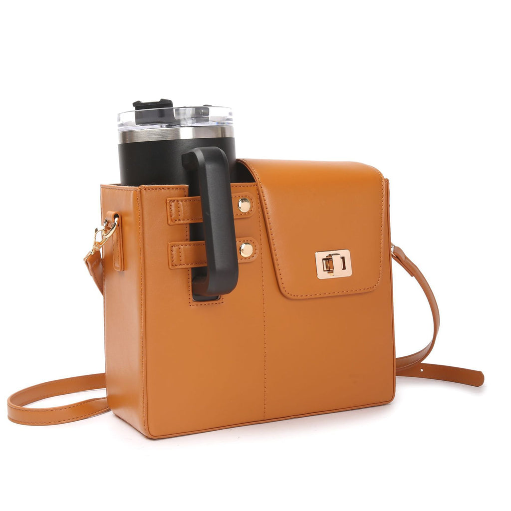 Outdoor Portable Beverage Bottle Bag, Universal Large Insulated Cup Pink Shoulder Crossbody Bottle Bag