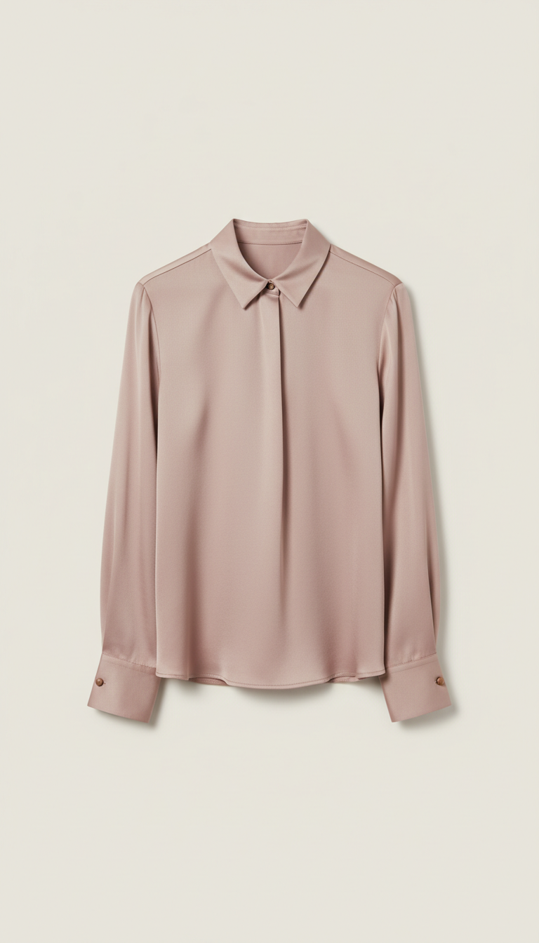 Silk Tailored Blouse with French Cuffs