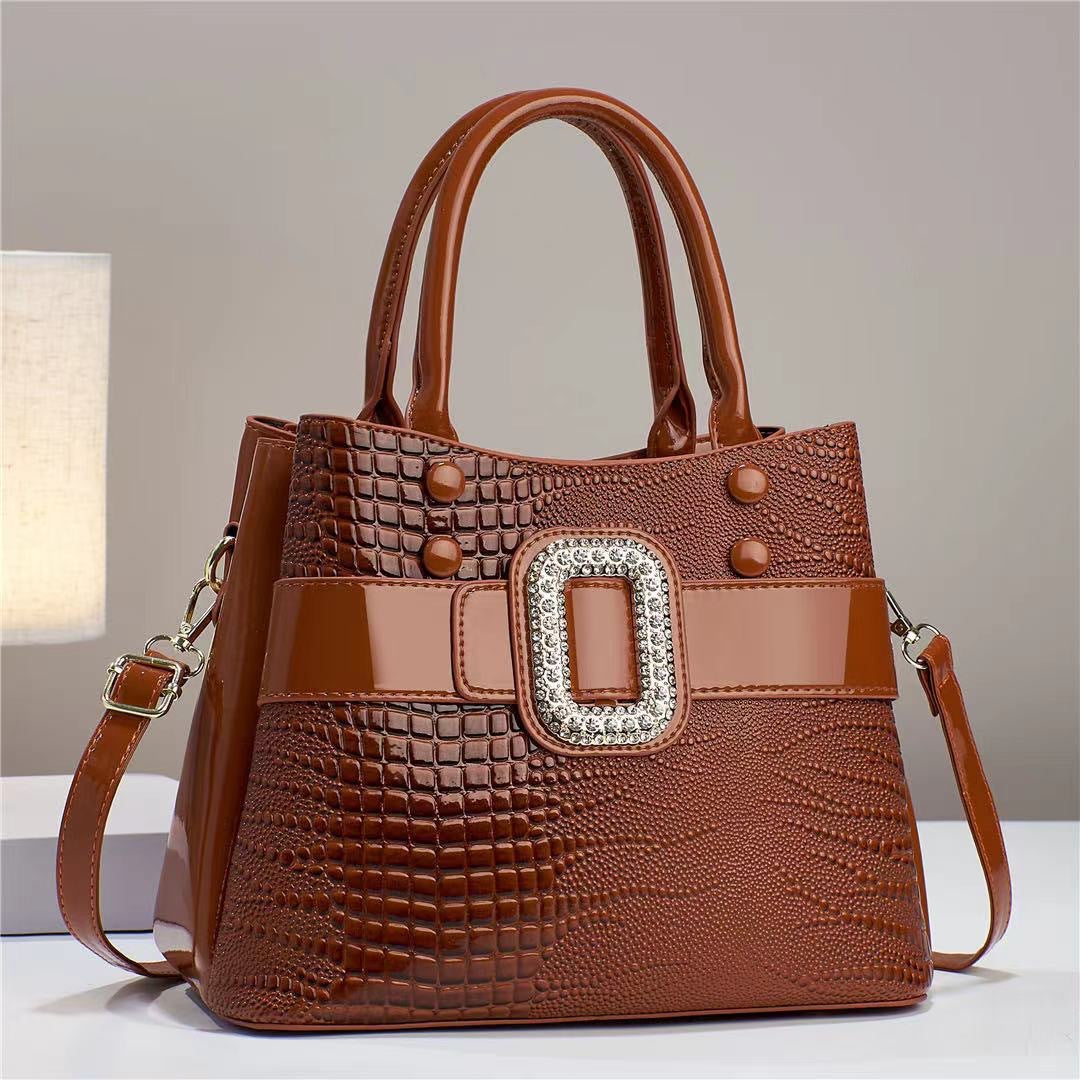 Lizard patterned single shoulder diagonal cross bag