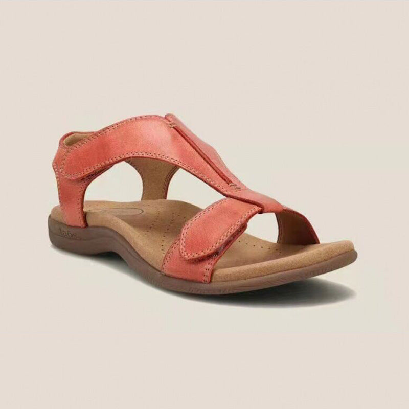 Velcro strap wide-size sandals, casual, thick-soled