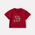 Simple Embroidered Letter Short Sleeve Top and Lightweight Casual Utility Shorts Set for Boys