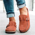 Women's Slippers with Round Toe, Low Heel, Casual Half-Heeled Slip-On, Solid Color, Size 43, Large Size