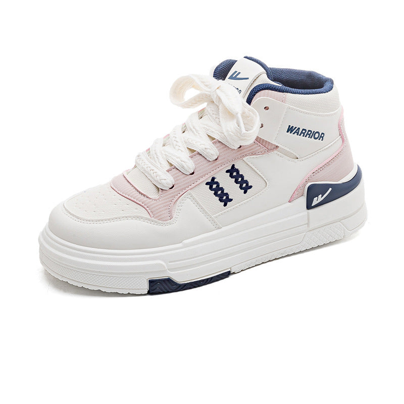 Color blocked high cut thick soled shoes for casual wear