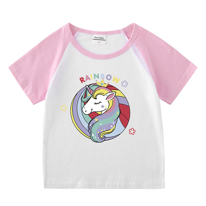 Children's summer clothing short sleeved T-shirt for men and women