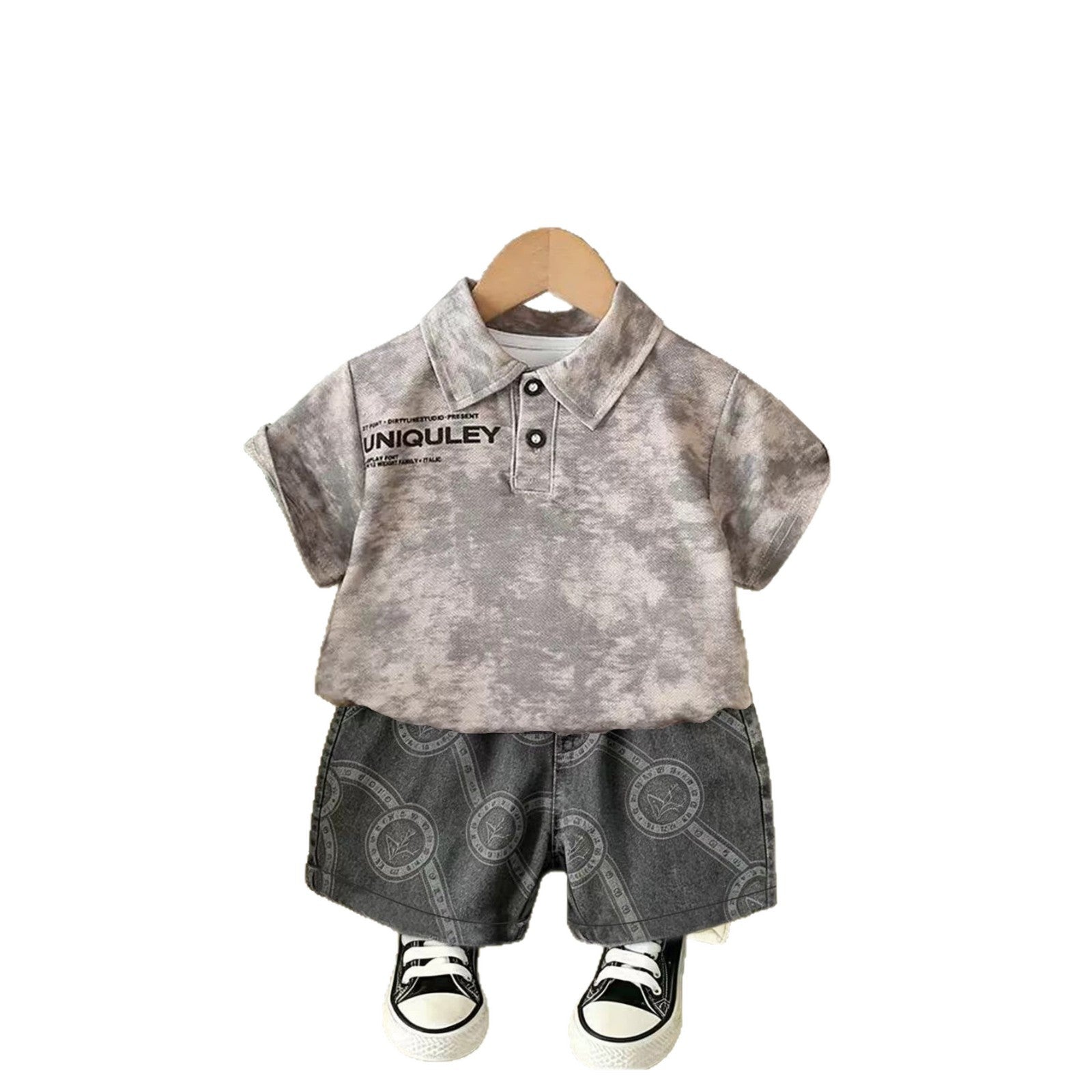 Style Boys' Polo Shirt Set, Short Sleeve Two-Piece Set