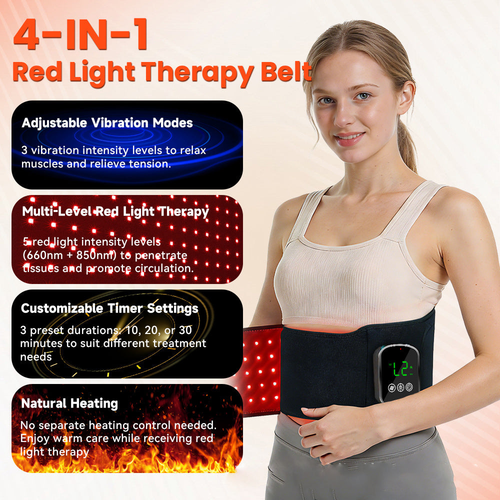 Infrared vibration massage hot compress belt