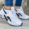 Low cut round toe mid heel lace up mesh sports single shoe for women