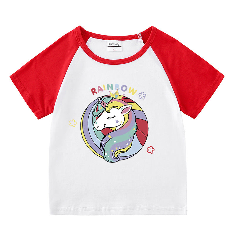 Children's summer clothing short sleeved T-shirt for men and women