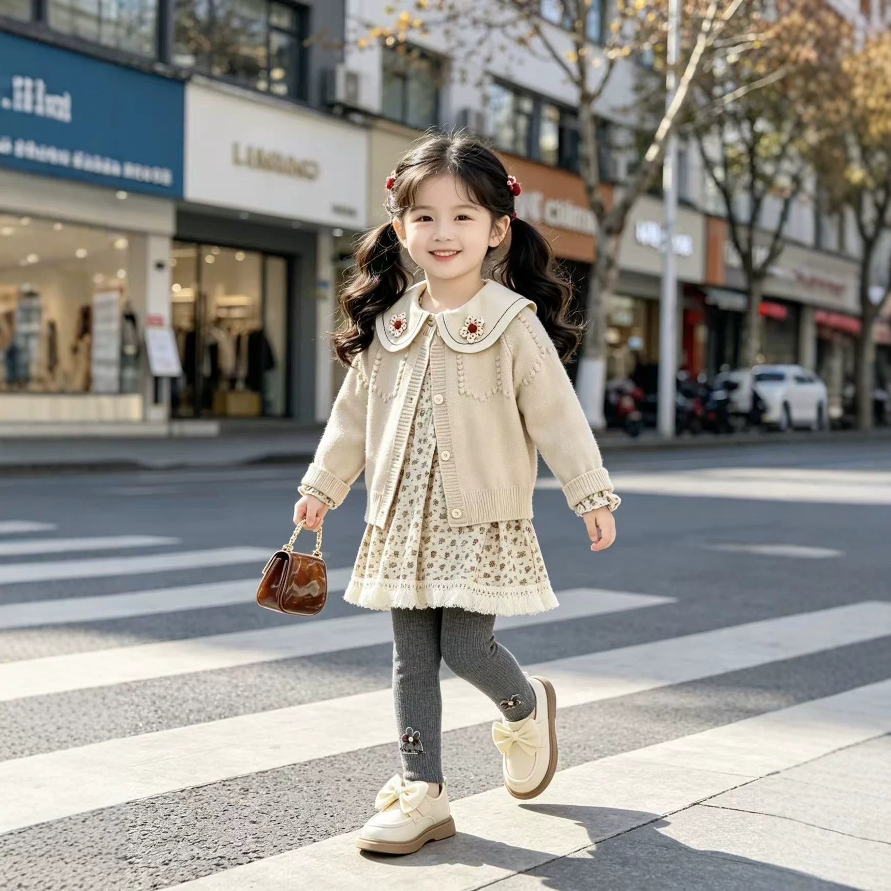 Autumn sweater jacket baby children's long sleeved three piece set
