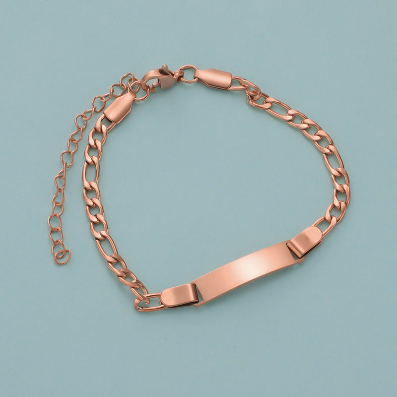 Unique Fashionable Kids' Gift  Style Stainless Steel Engravable Children's Bracelet