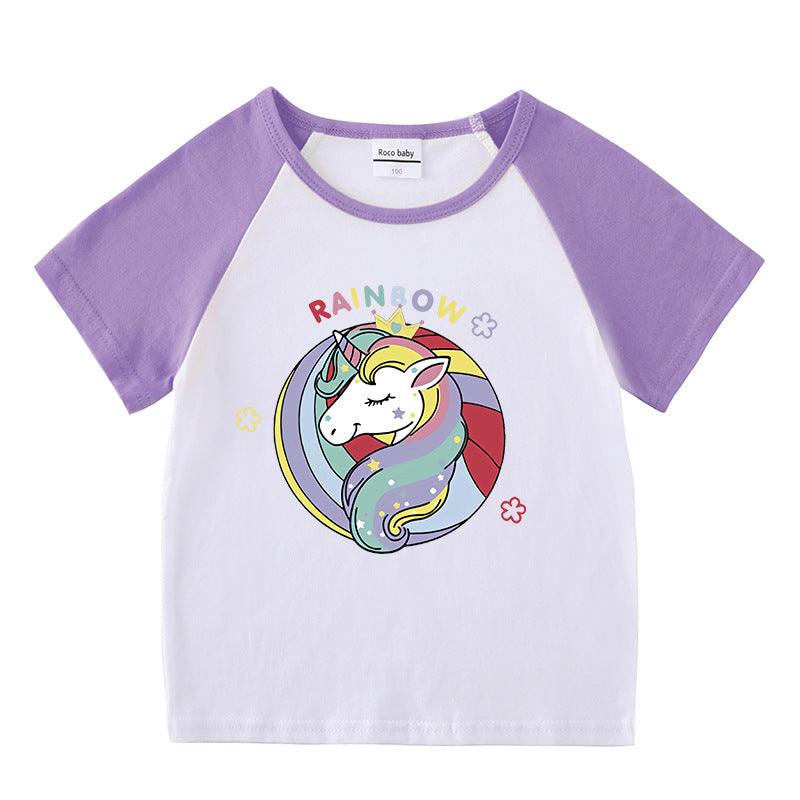 Children's summer clothing short sleeved T-shirt for men and women