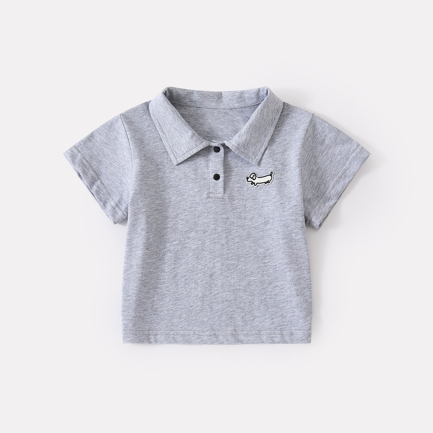 Cartoon Dog Polo Shirt Short Sleeve Baby Lightweight Casual Striped Shorts Children's Clothing