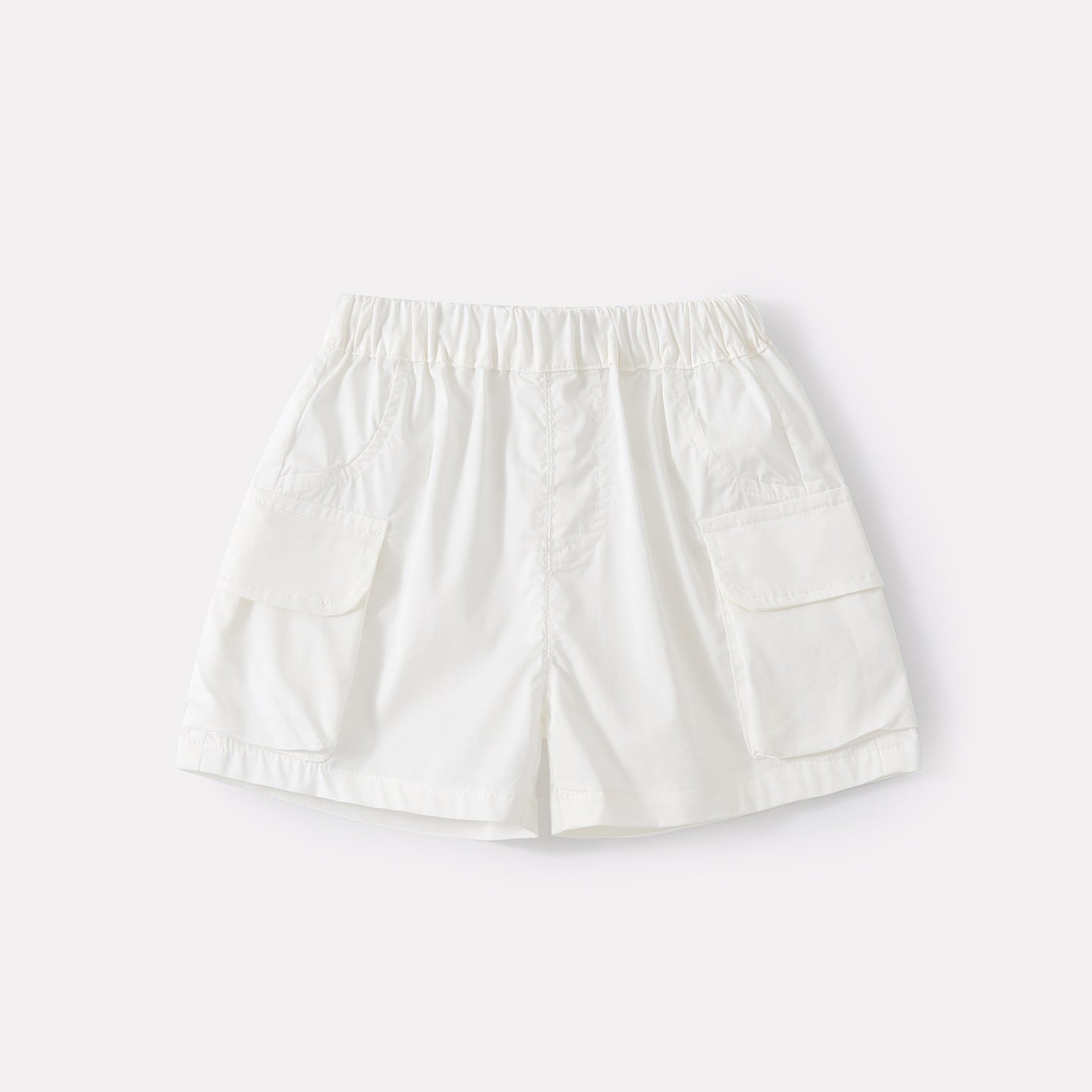 Simple Embroidered Letter Short Sleeve Top and Lightweight Casual Utility Shorts Set for Boys