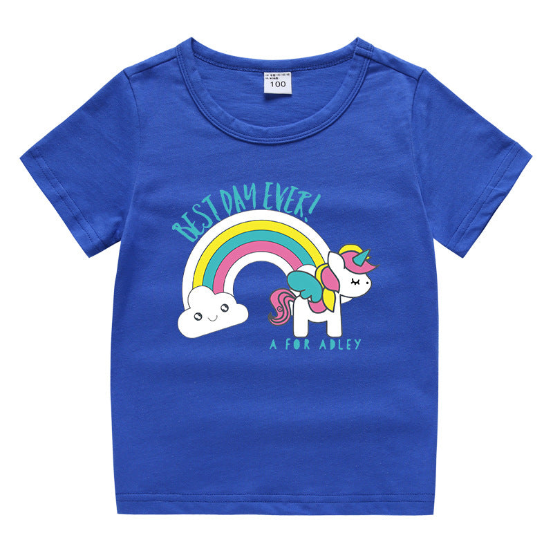 Children's summer clothing short sleeved T-shirt for men and women