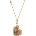 Enamel glazed chocolate gemstone transparent heart-shaped box with an openable pendant and box