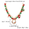 Christmas-themed Necklace for Women, Santa Claus Wreath Rhinestone Pendant, Christmas Bell and Tree Sweater Chain