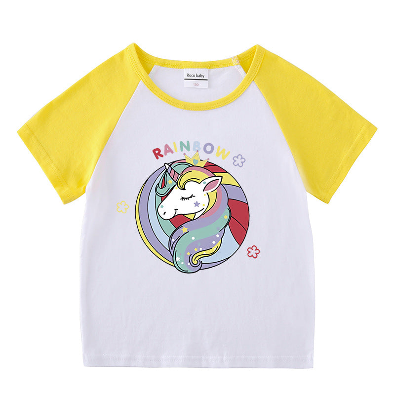 Children's summer clothing short sleeved T-shirt for men and women