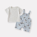 Casual Simple Short Sleeve Baby Boy Cartoon Dog Overalls Two-Piece Set