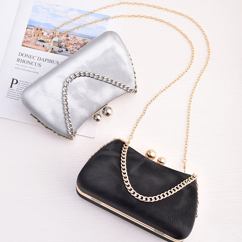 Black PU dinner minimalist handbag