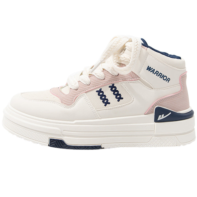 Color blocked high cut thick soled shoes for casual wear