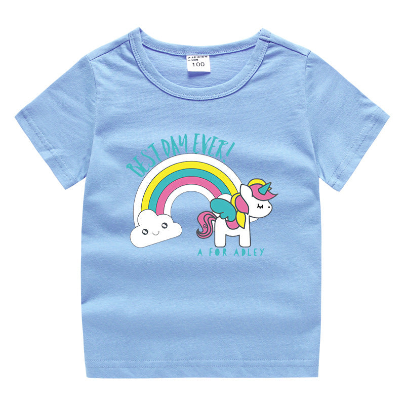 Children's summer clothing short sleeved T-shirt for men and women