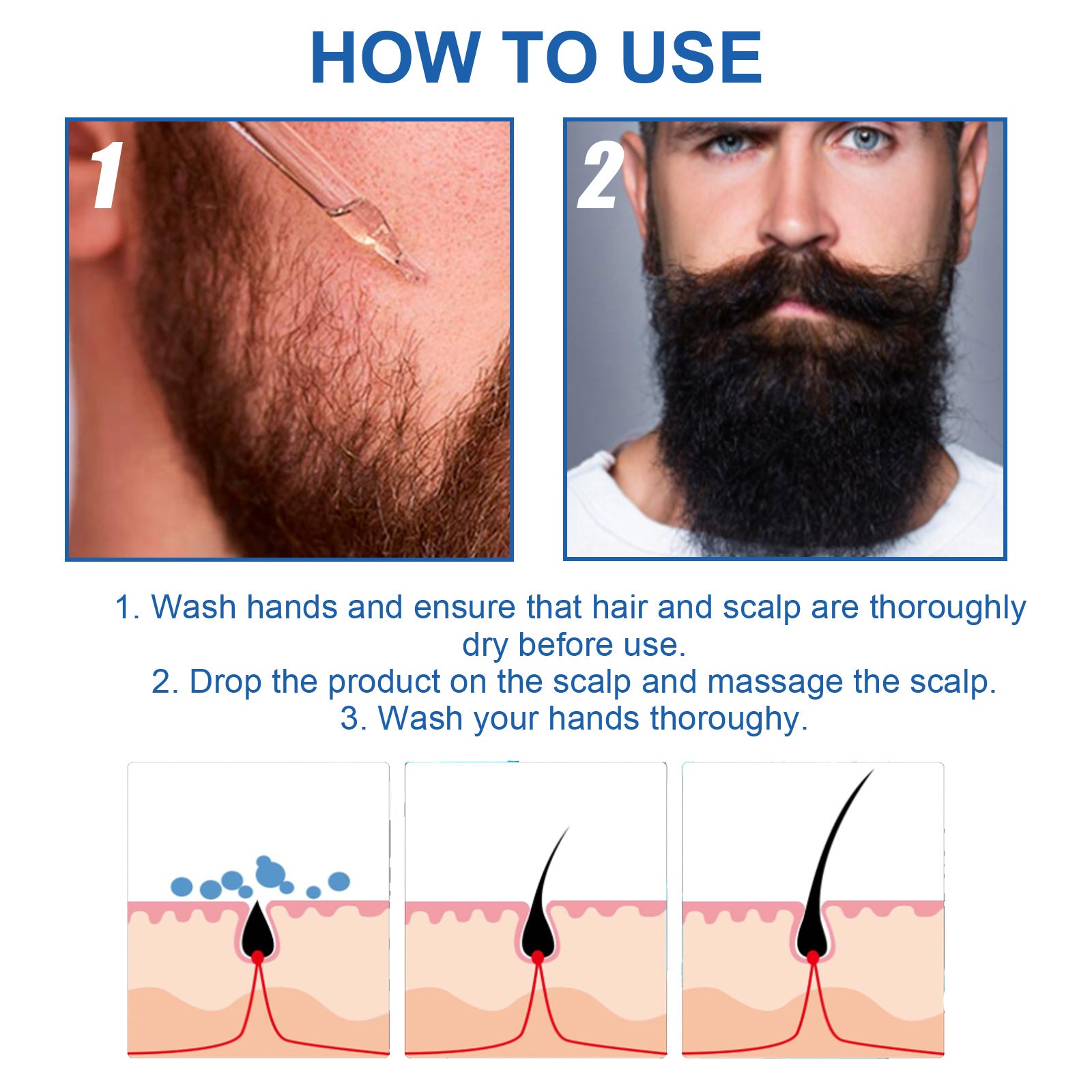 East Moon Men's Hair Care Liquid Men's Hair And Beard Nourishing And Lustrous Hair And Scalp Care Liquid