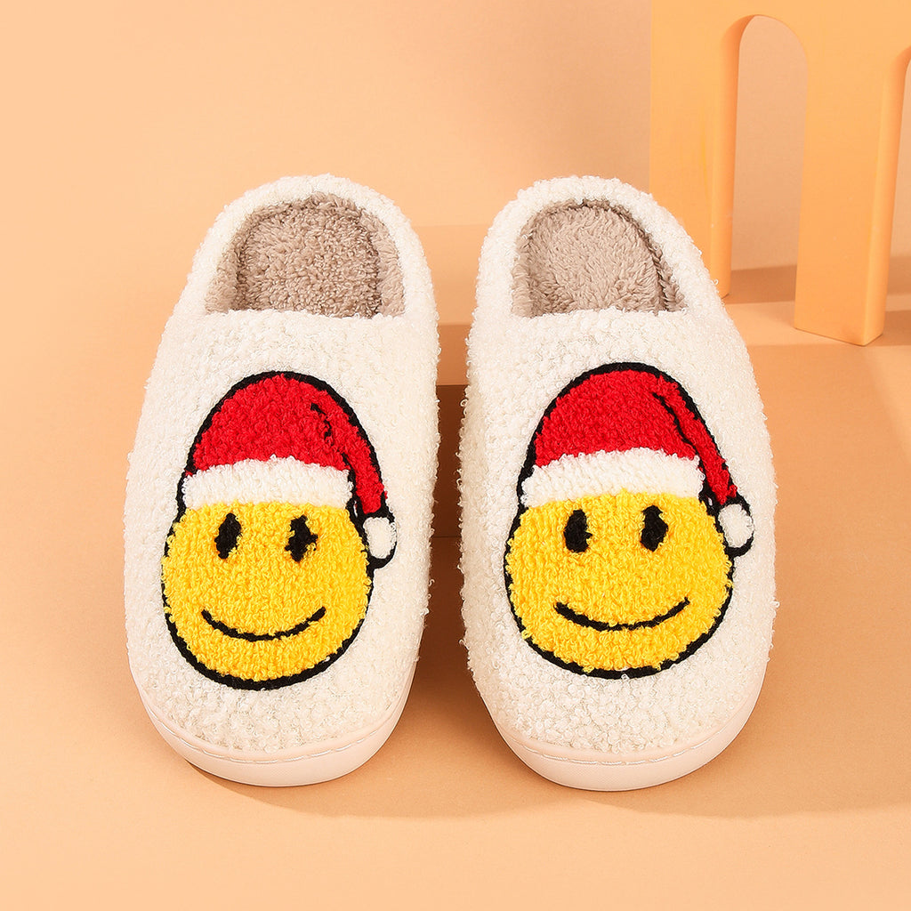 Winter Cute Cartoon Smile Flannel Slippers Wholesale Home Fuzzy Slippers