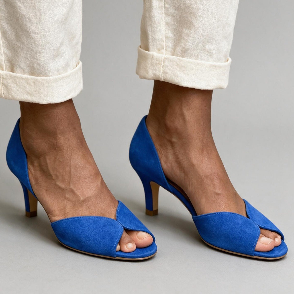 Made to order ships in 3–5 days Golden fish mouth slim heel high-heeled open toed sandals for women