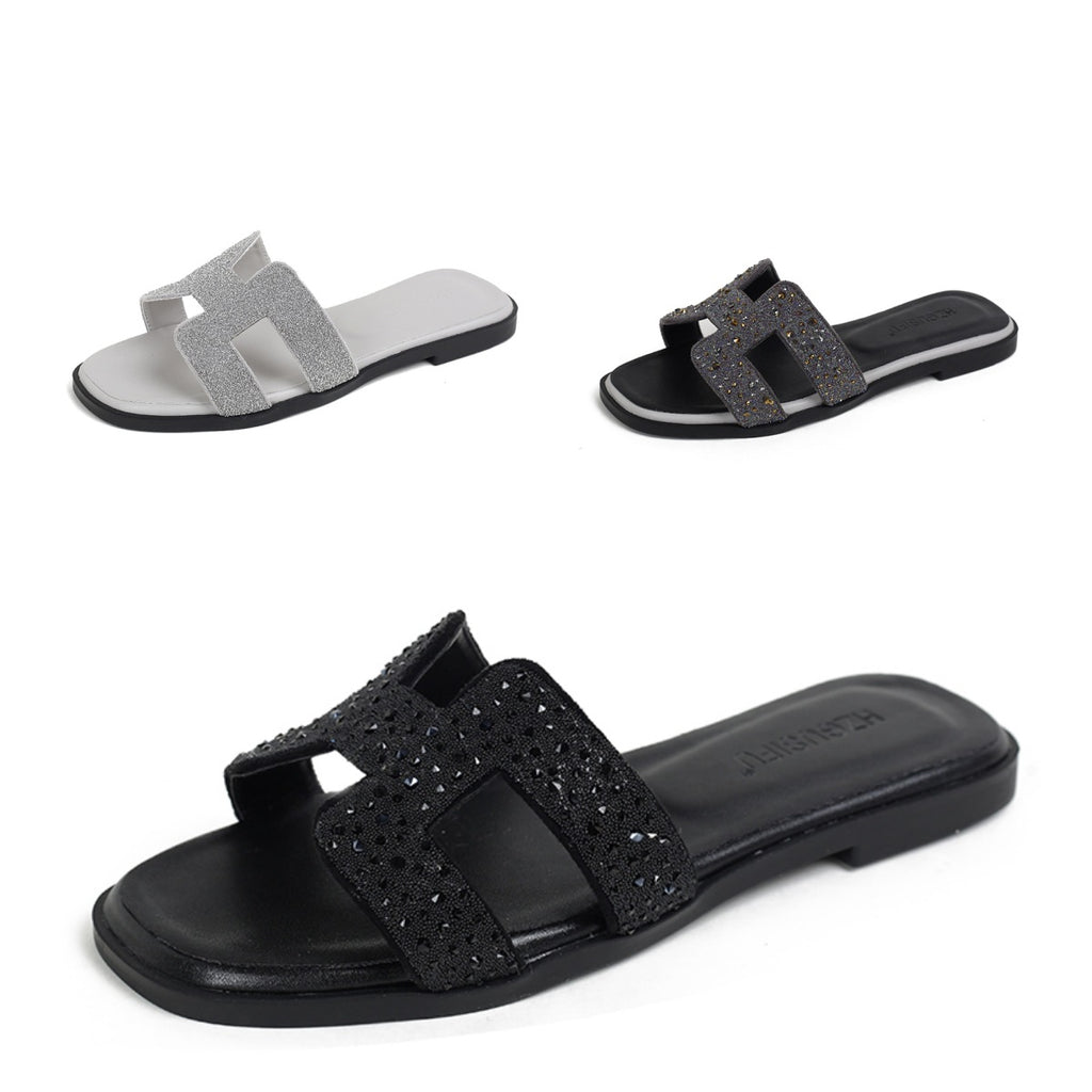 Color-block Slides for Women,Beach Travel Shoes