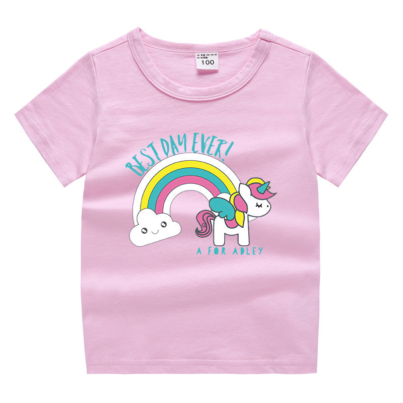 Children's summer clothing short sleeved T-shirt for men and women
