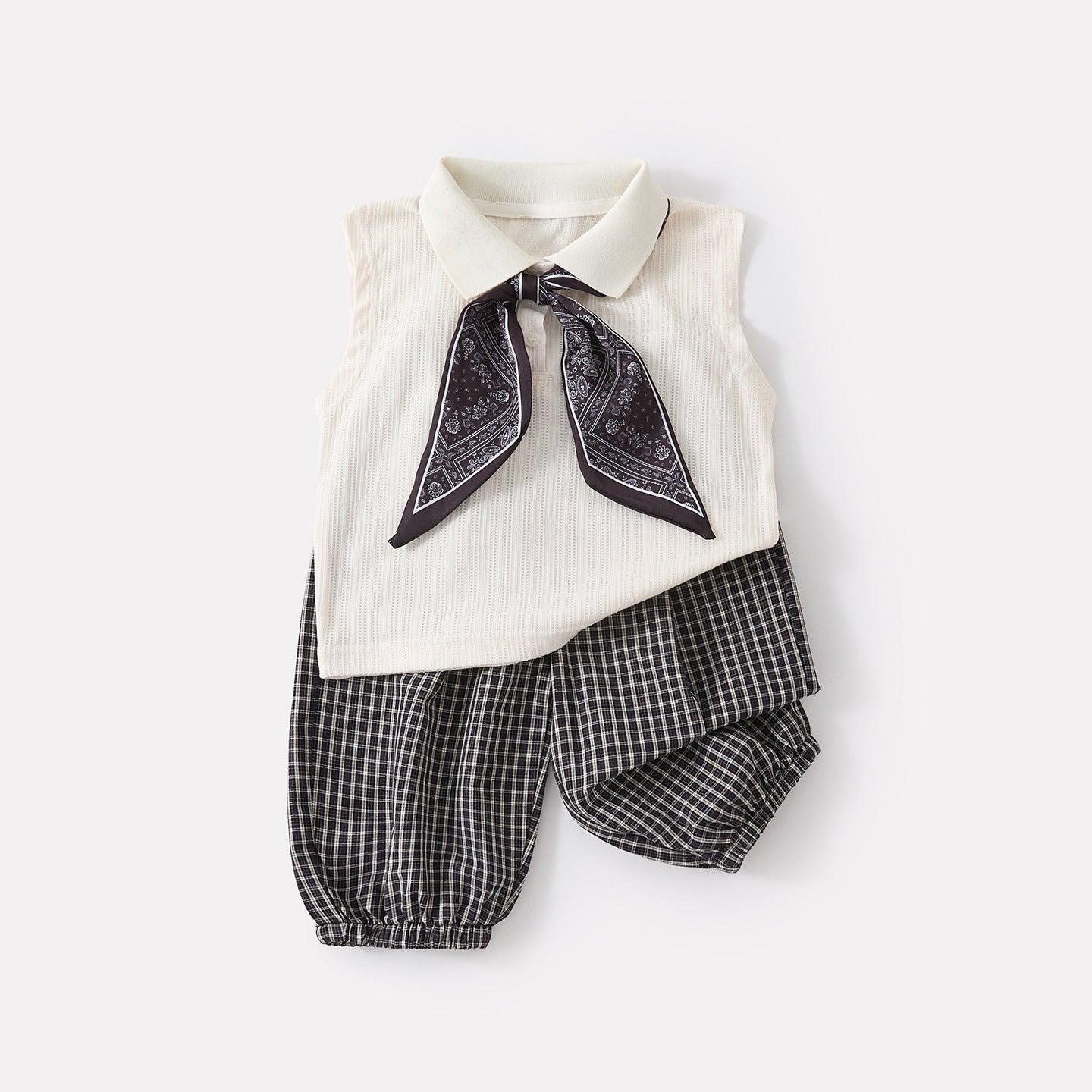 Polo Shirt and Mosquito-Repellent Pants Set  Casual Cotton Checkered Two-Piece Outfit