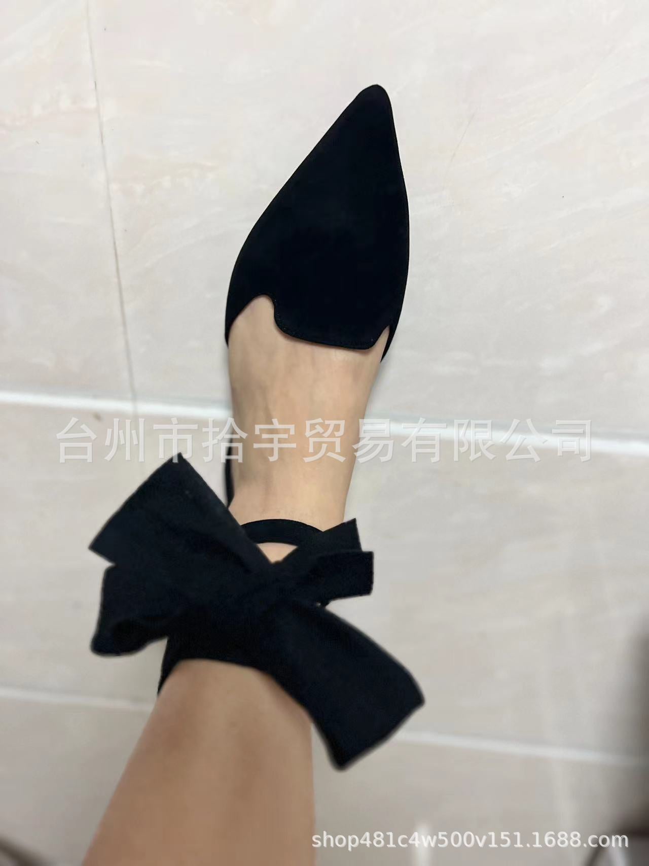 Open-Toe Backless Wide Width Sandals , Pointed Toe Flat Heel Ankle Strap