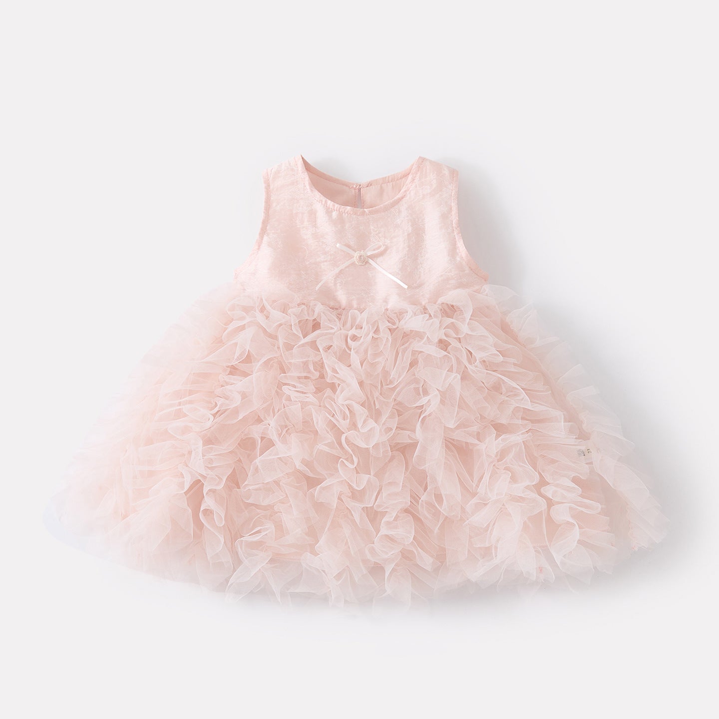 Bow Backless Dress, Baby Girl Cool Sweet Princess Mesh Puff Skirt