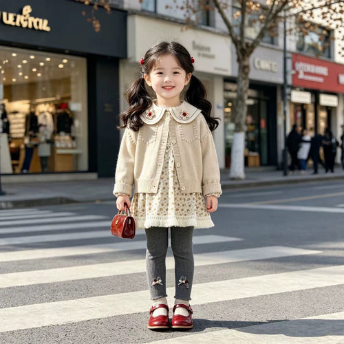 Autumn sweater jacket baby children's long sleeved three piece set