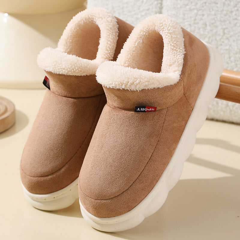 Men's and women's outerwear bags with warm thick soled slippers