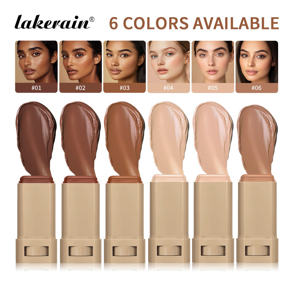 Lakerain Makeup Stick with Color Solid Essence, Long-Lasting Moisturizing Smooth Natural Bare Makeup Concealer Highlighter