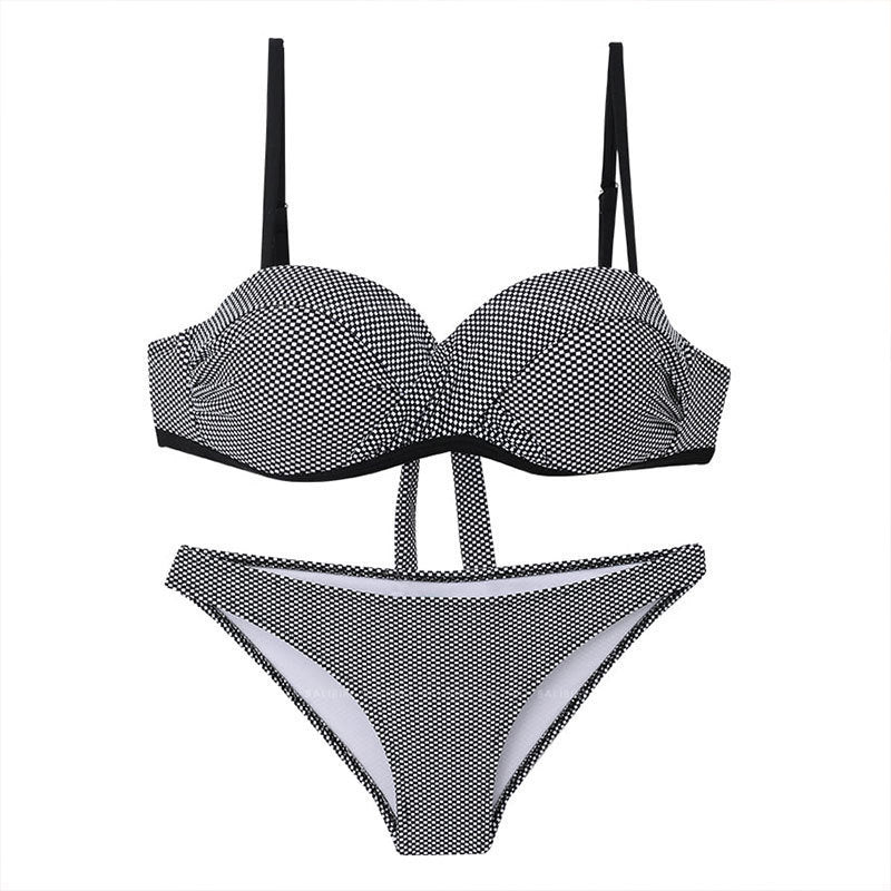 Two-Piece Bikini Set with Strap Back, Steel Support, Slimming Swimsuit for Women