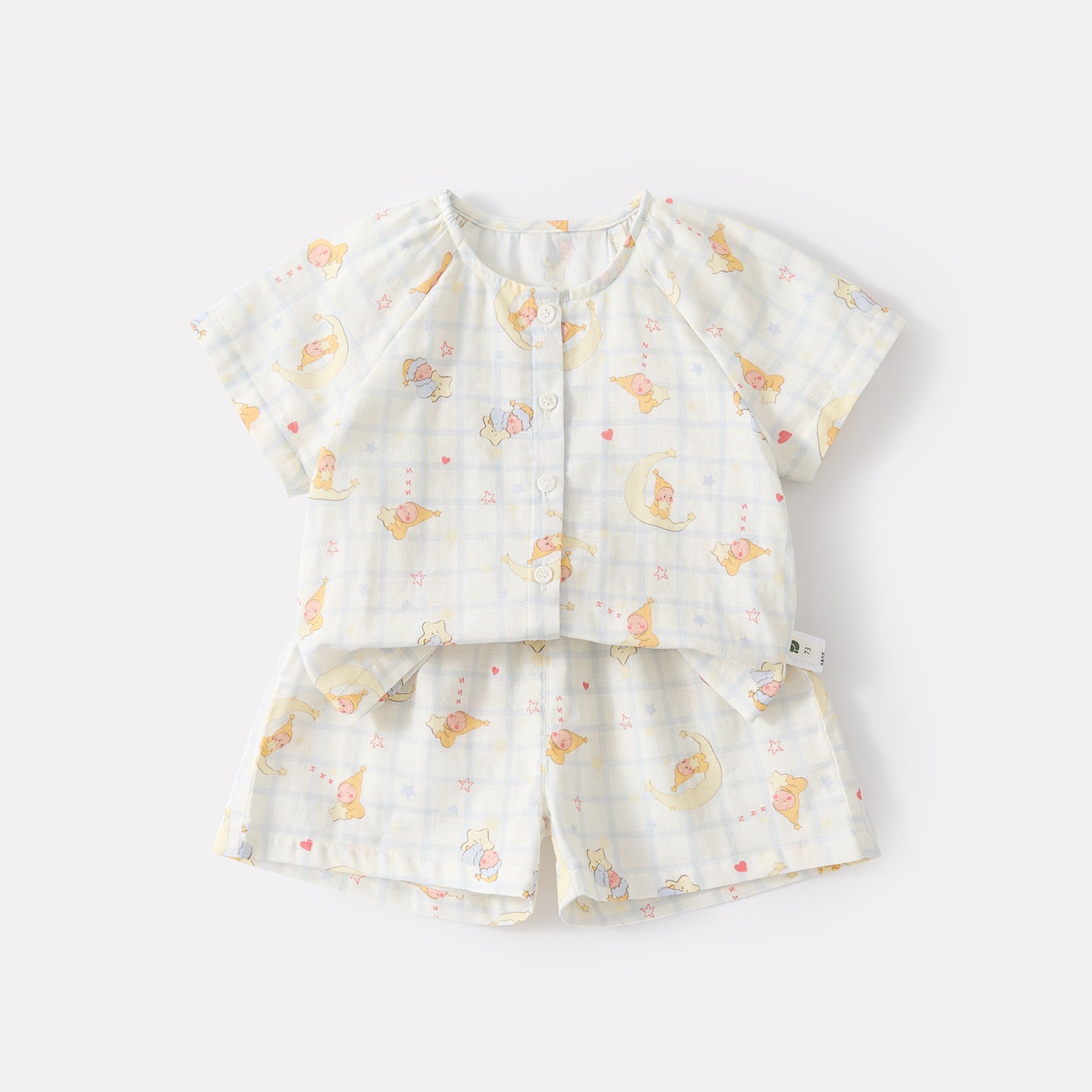 Baby Cute Cartoon Print Short Sleeve Casual Shorts Home Wear Two-Piece Set