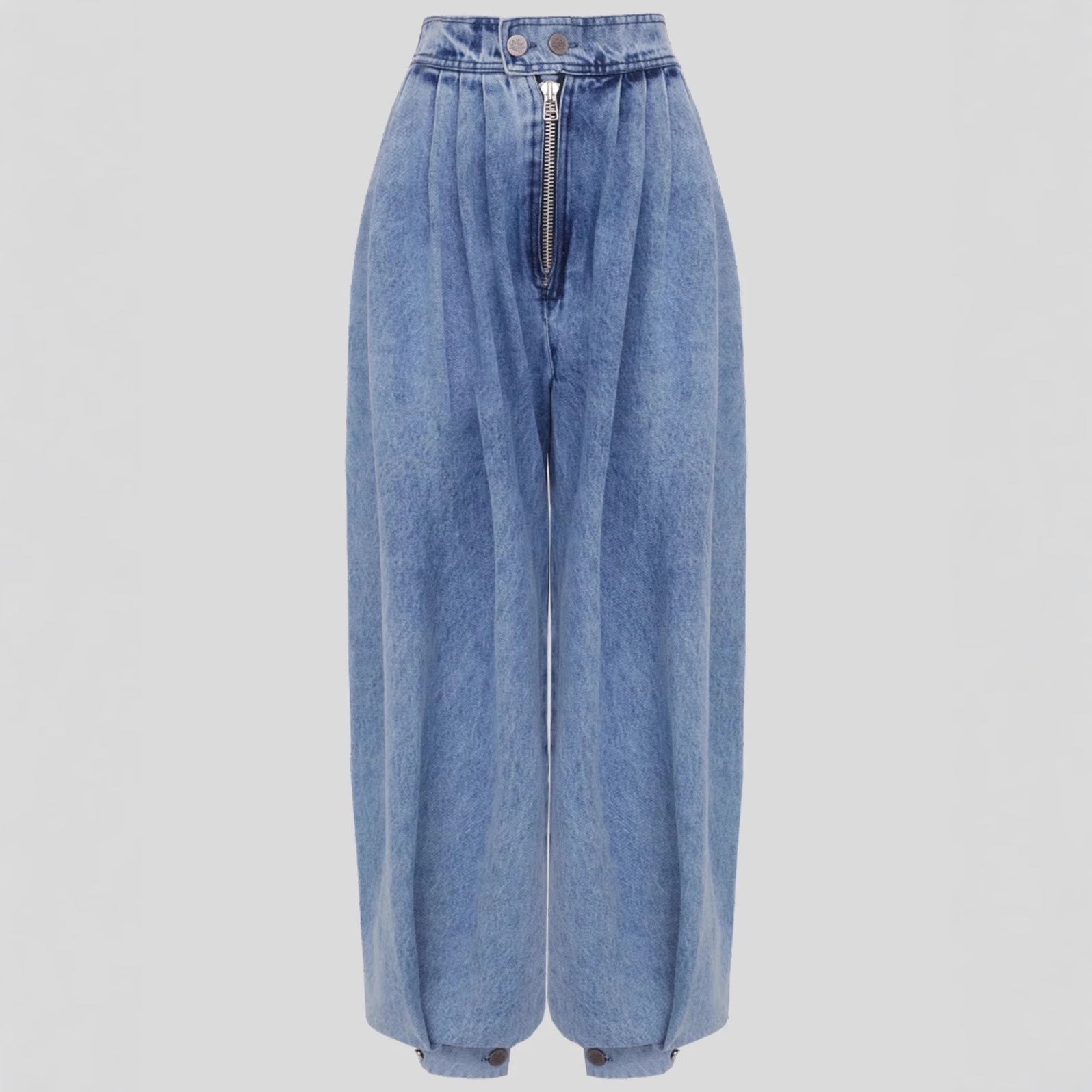 High waisted zipper leg tied jeans for women
