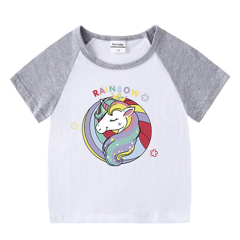 Children's summer clothing short sleeved T-shirt for men and women