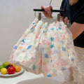 Floral Puff Bloom Shorts for Women,Ice Silk High Waist Slimming Dopamine Casual Skirt