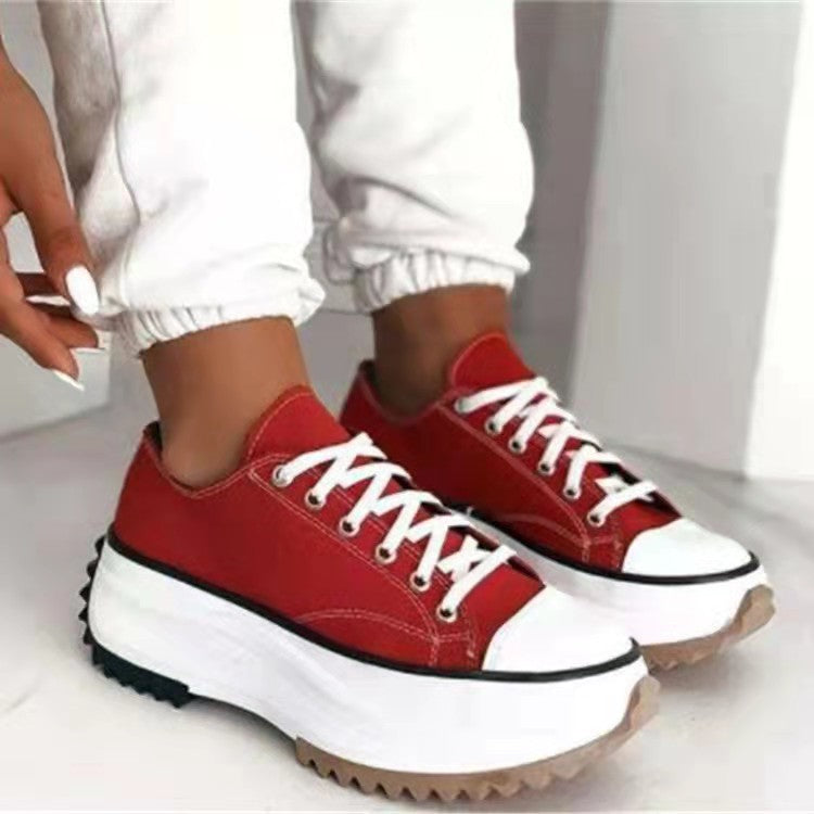 Low cut thick soled canvas shoes for women canvas thick soled canvas shoes