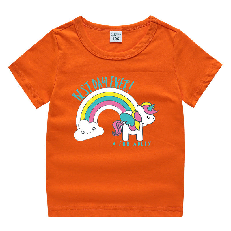 Children's summer clothing short sleeved T-shirt for men and women
